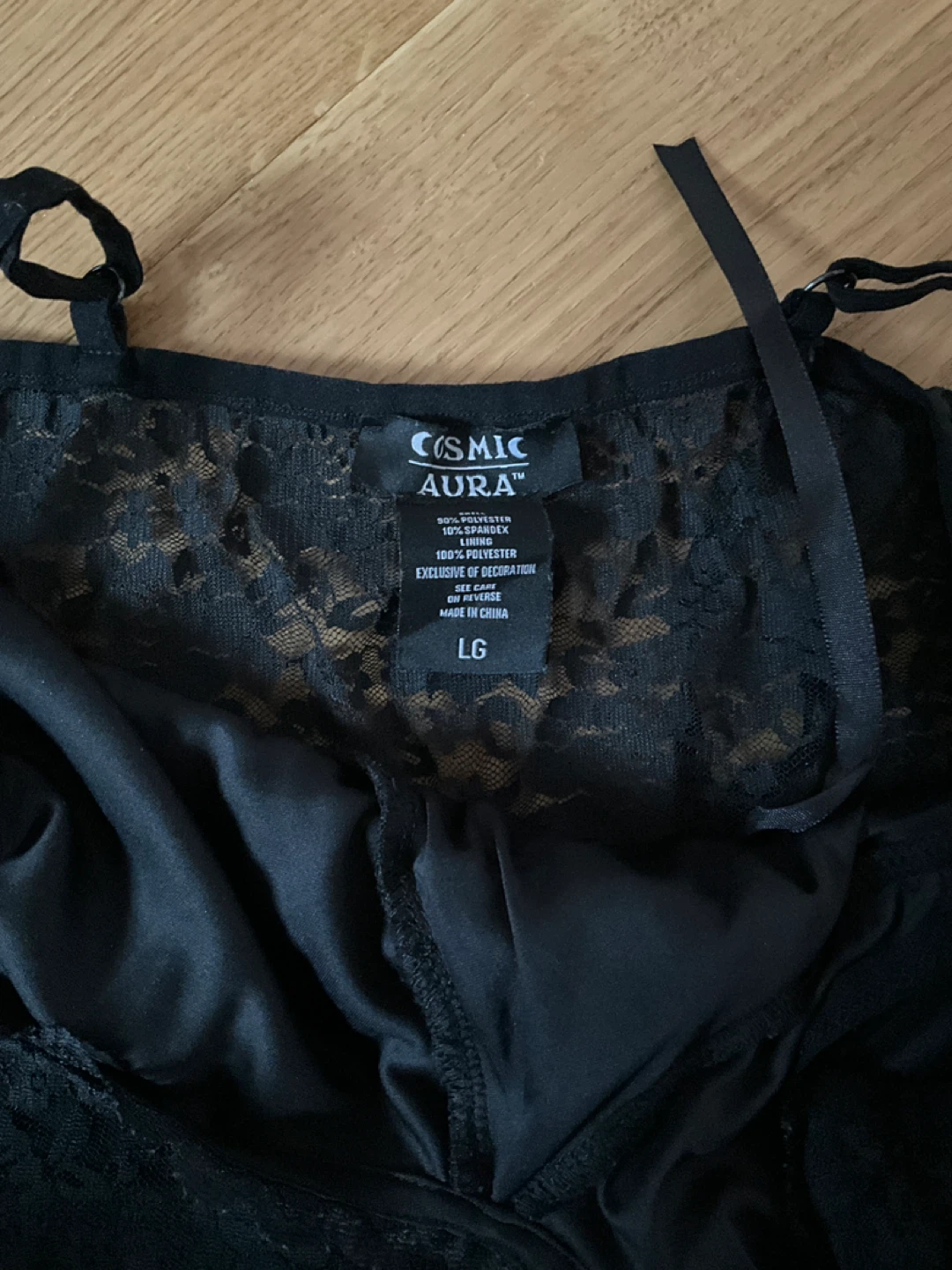 Black Lace Corset cropped cami - photo 2
