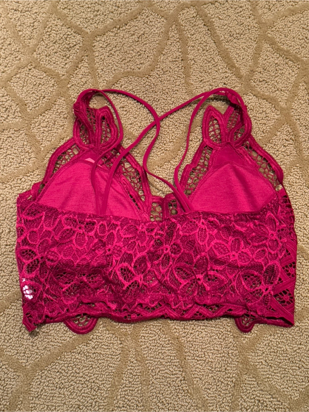 Red Lace Bralette - M - photo 2