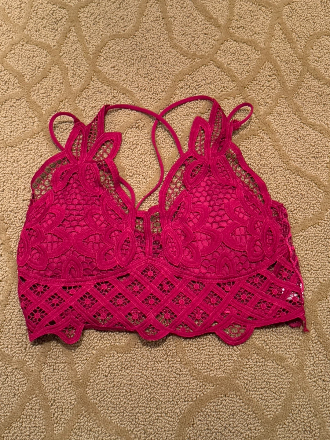 Red Lace Bralette - M