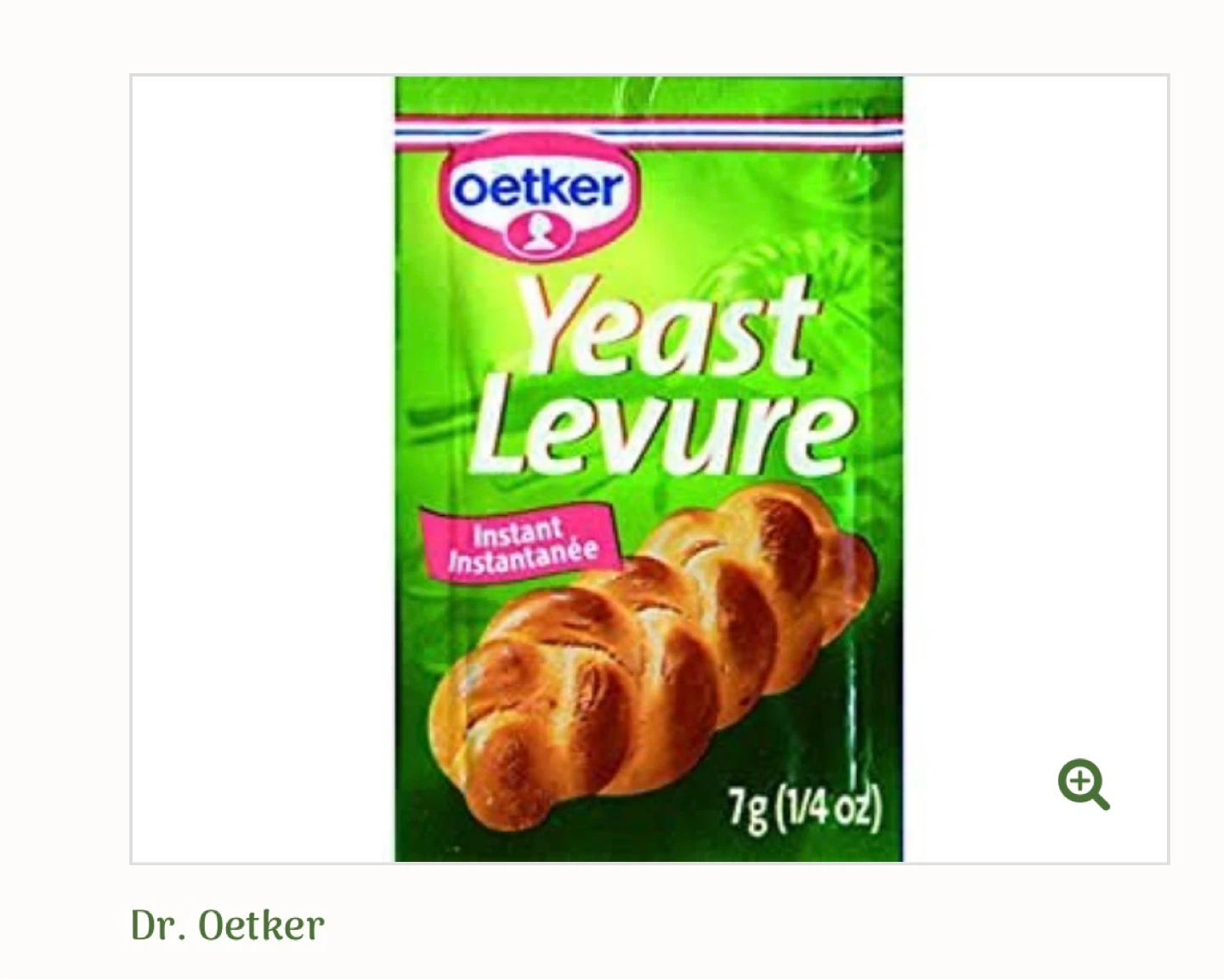 Dr. Oetker Instant Yeast Levure 7g (1/4 oz)