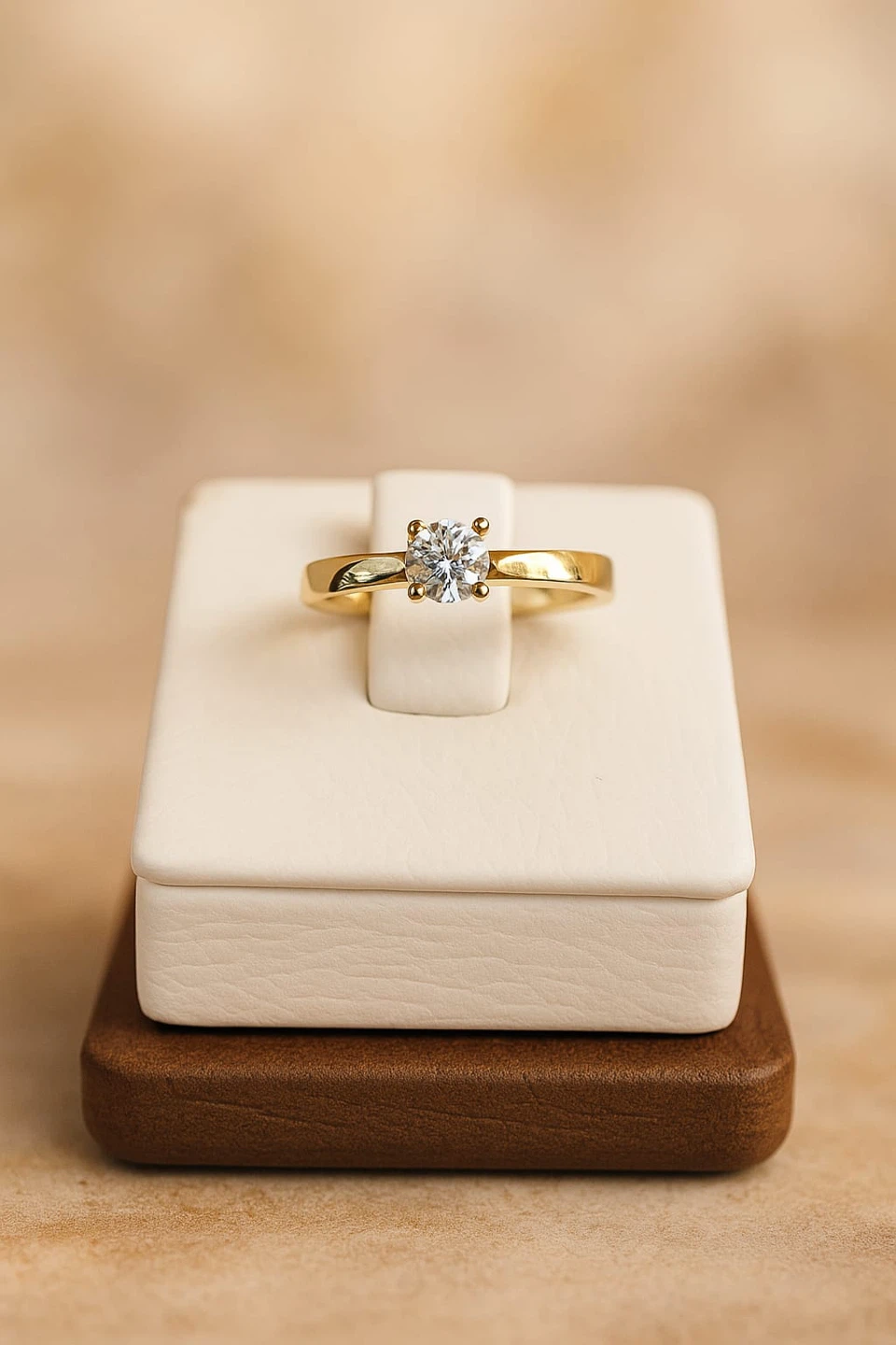 Gold Diamond Solitaire Ring - photo 2