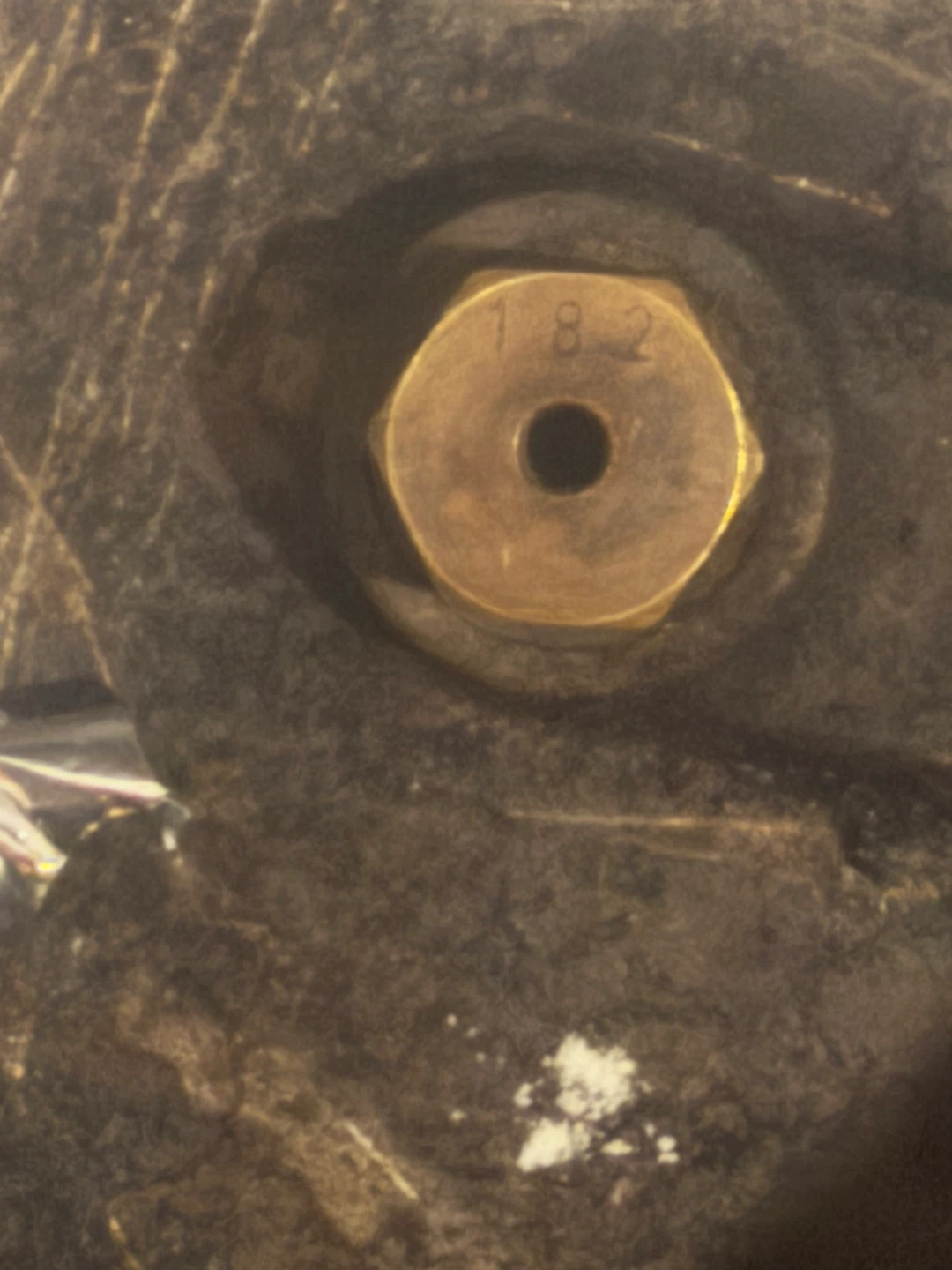 Brass Valve Cap with '182' Marking