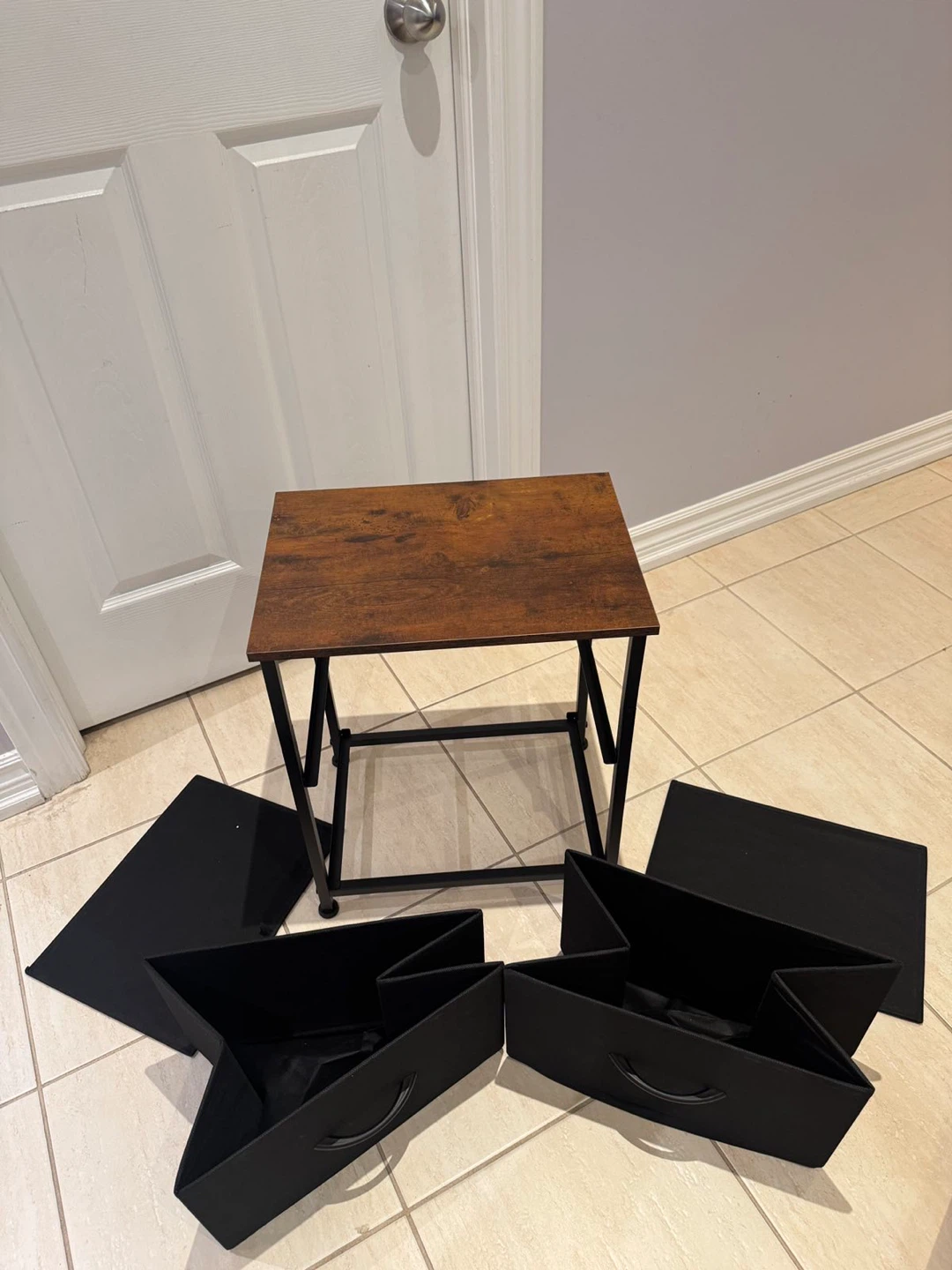 2-Drawer Fabric Storage Unit with Wood Top - photo 5