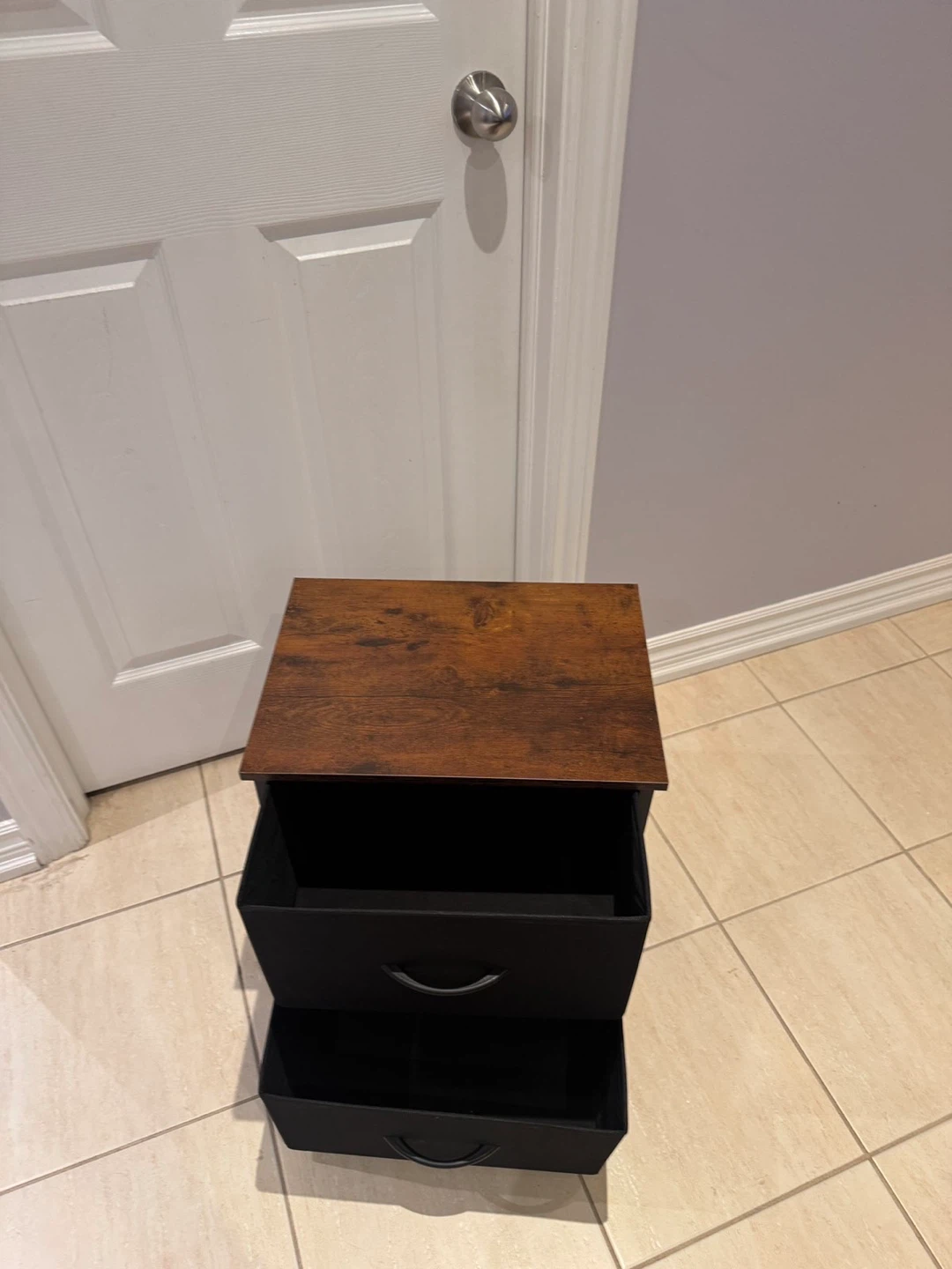 2-Drawer Fabric Storage Unit with Wood Top - photo 4