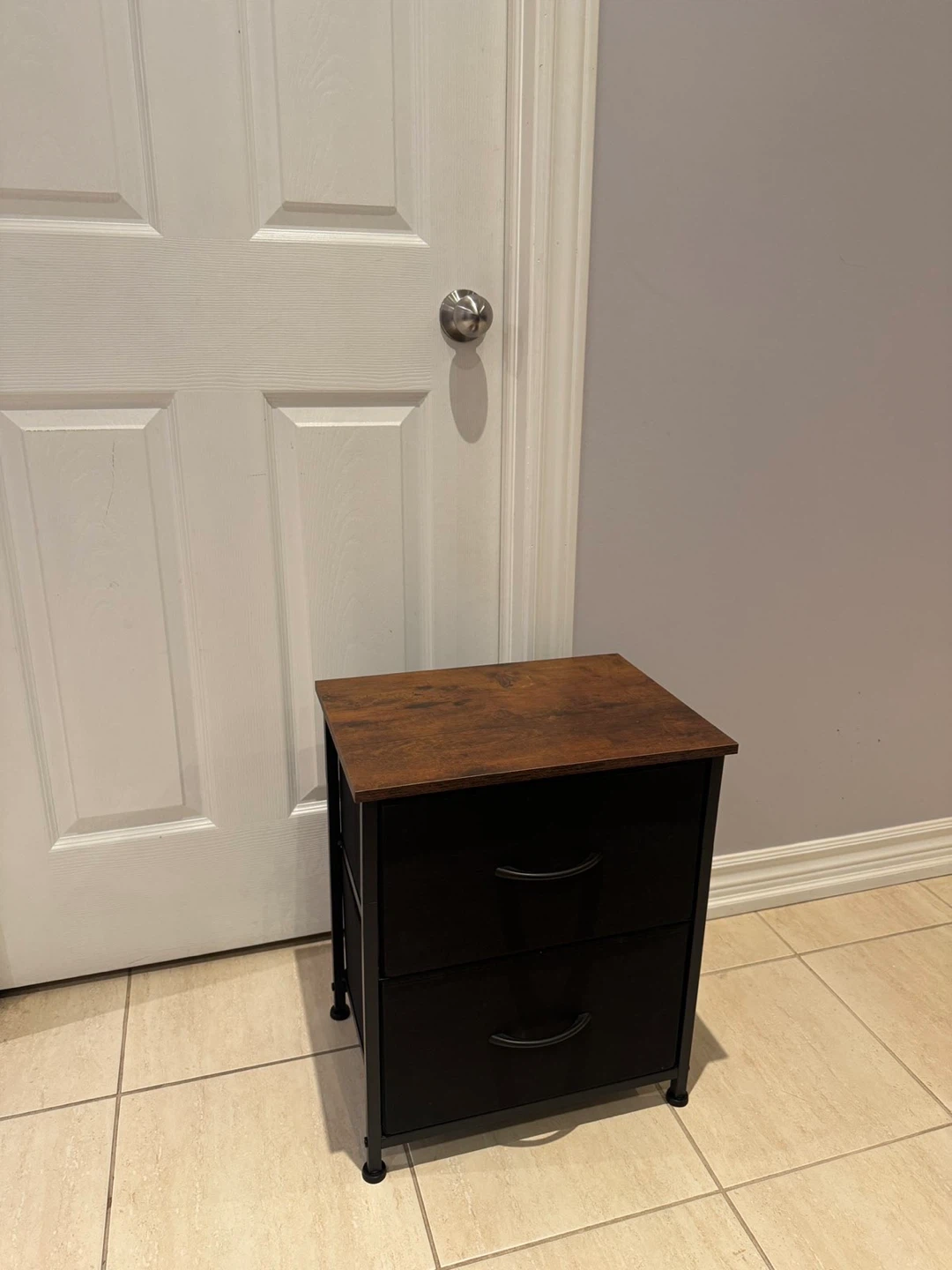 2-Drawer Fabric Storage Unit with Wood Top - photo 2