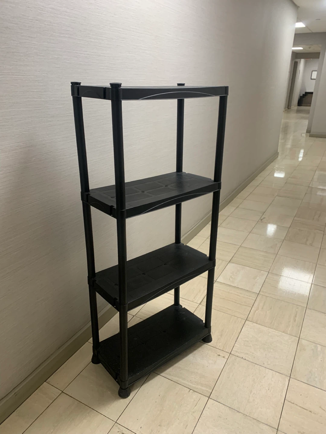 4-Tier Black Plastic Shelving Unit - photo 2