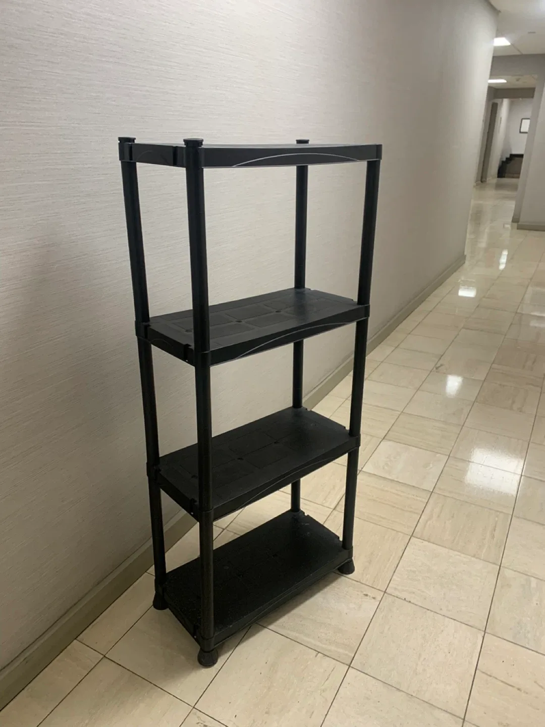 4-Tier Black Plastic Shelving Unit - photo 2