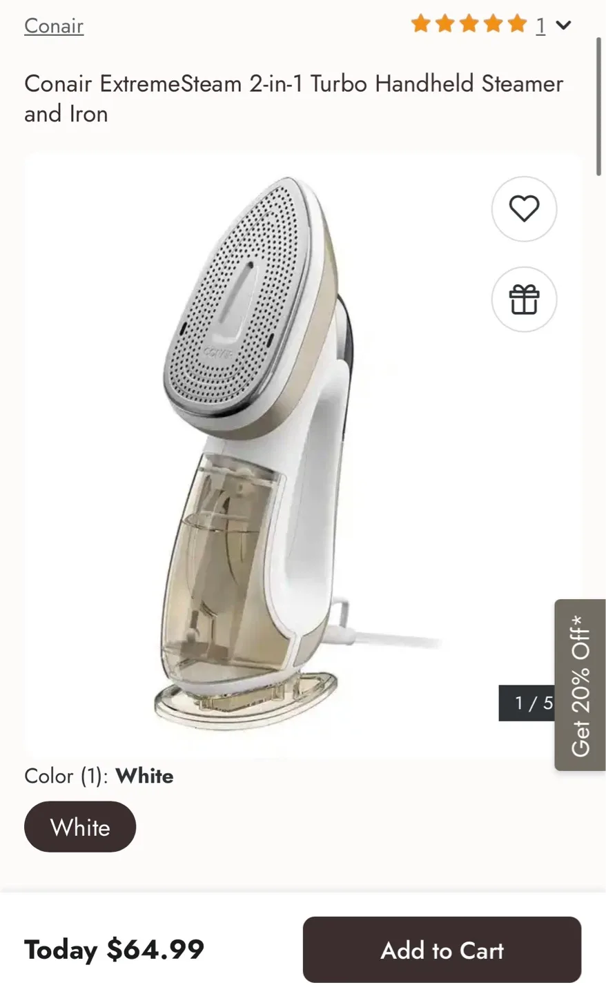 Handheld Steamer and Iron