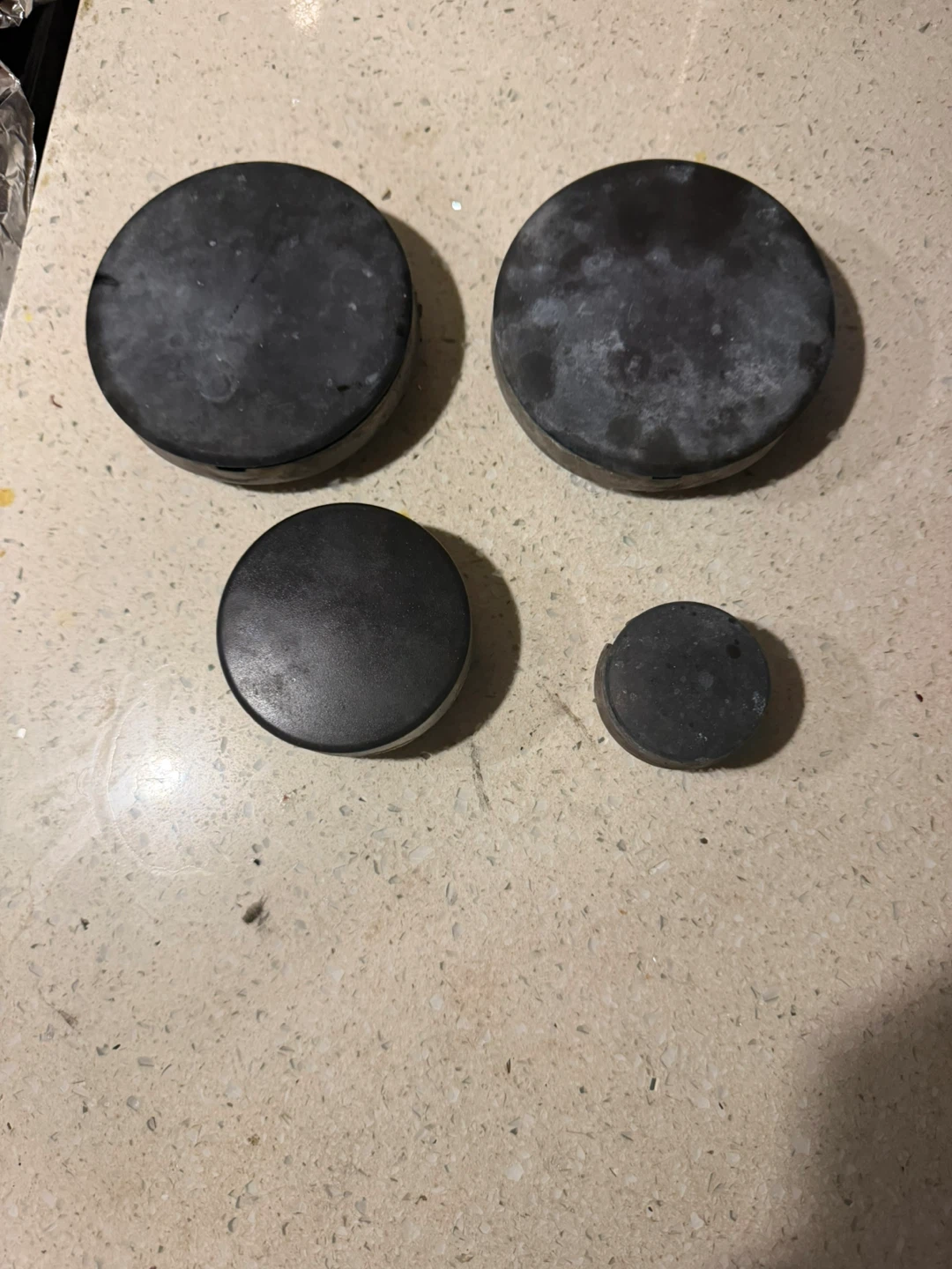 Set of 4 Black Rubber Puck Bumpers