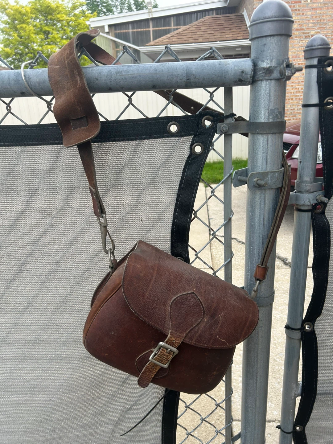 Vintage Brown Leather Fly Fishing Satchel