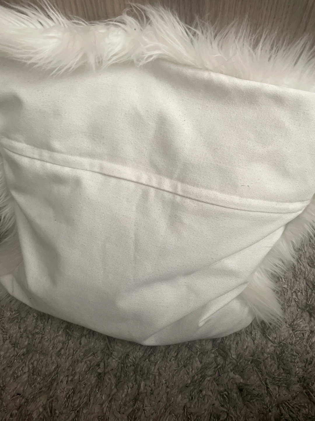 10inches White Faux Fur Throw Pillow Cover - photo 2