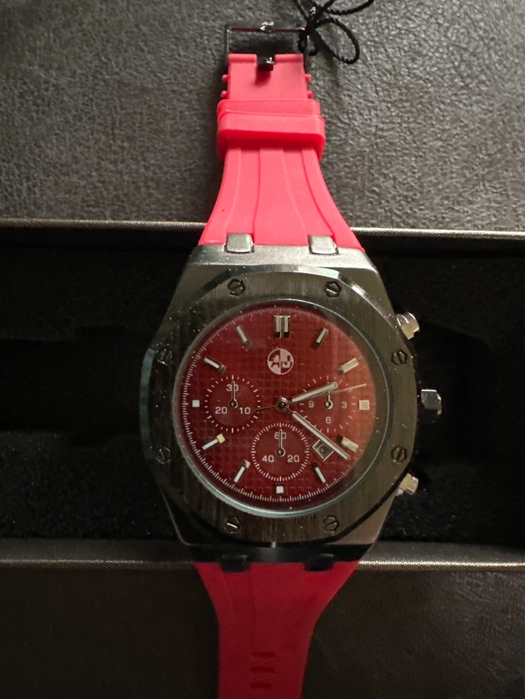 AJ Quality Watches Chronograph Red Watch