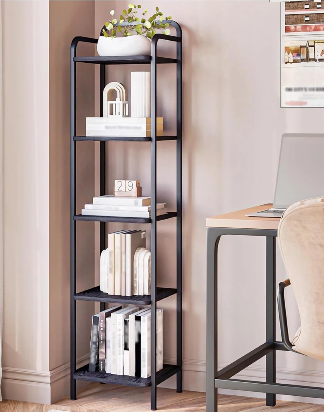Black 5-Shelf Storage Unit - photo 5