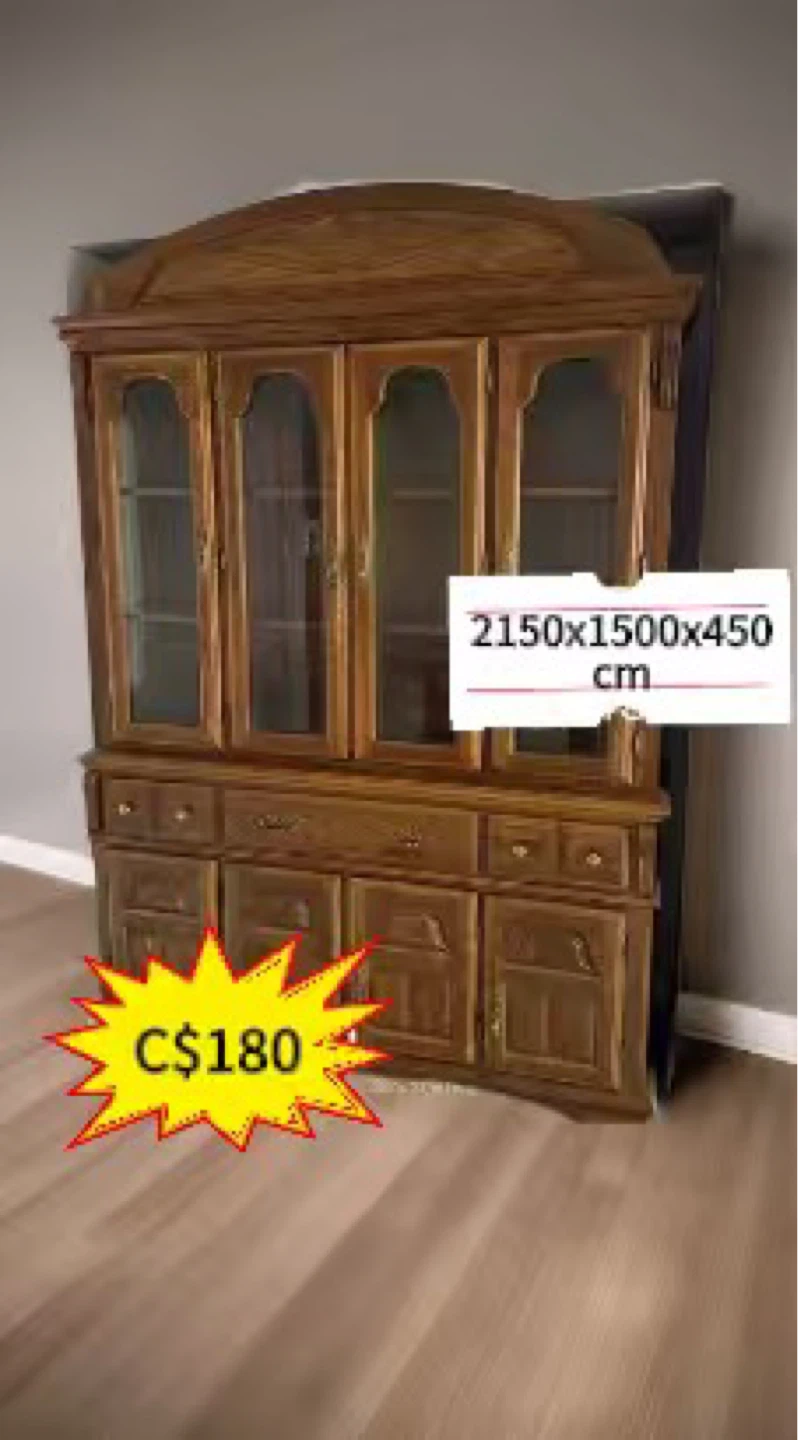 Wooden China Cabinet / Hutch