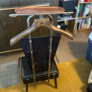 Vintage Valet Chair with Wood Tray and Hanger