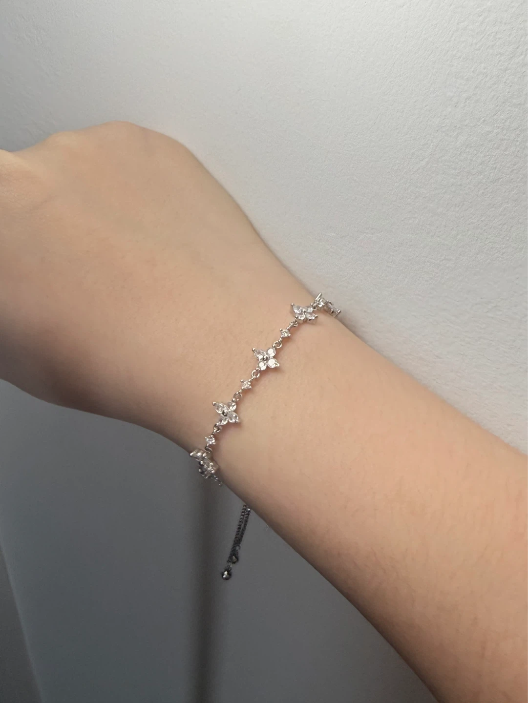 Rhinestone Flower Chain Bracelet - photo 2