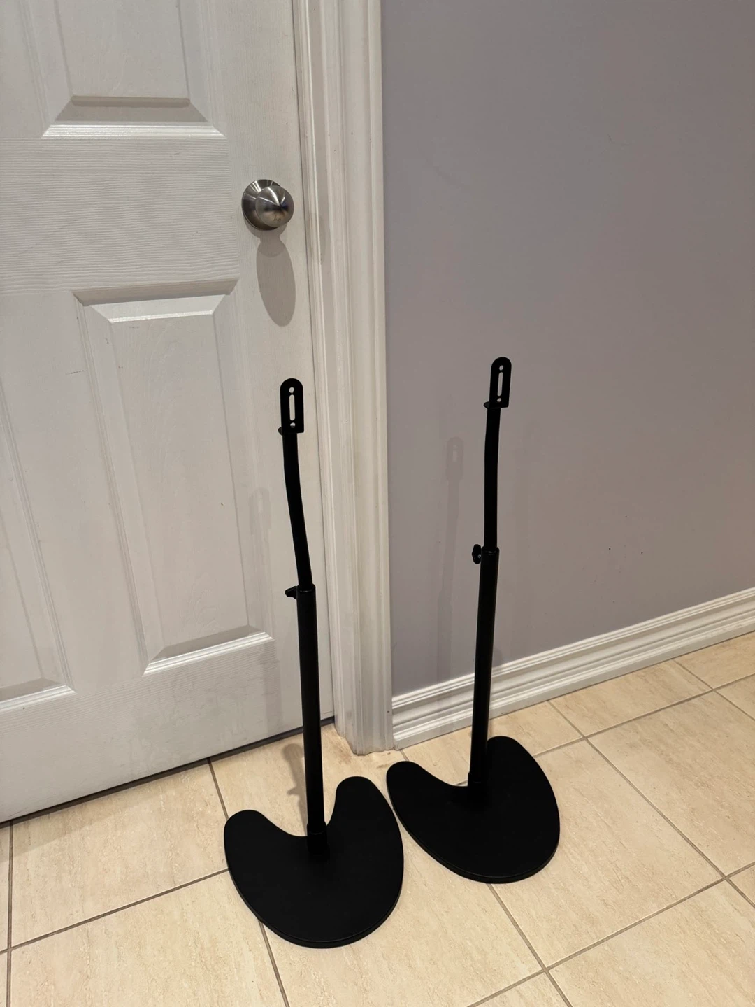 Pair of Black Adjustable Speaker Stands - photo 2