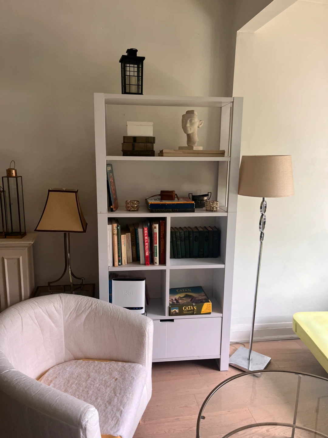 2 White Bookshelves with Storage