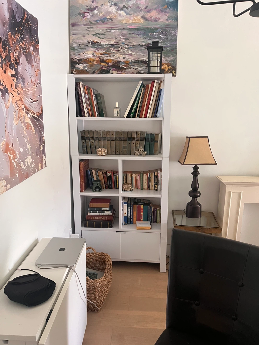 2 White Bookshelves with Storage - photo 2
