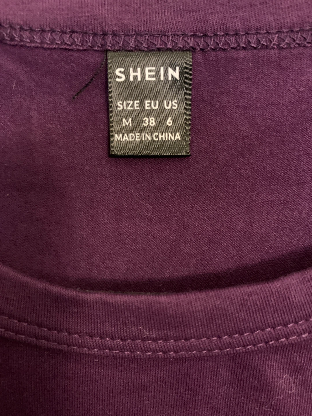 SHEIN Purple T-Shirt with Black Lace Overlay - Size Medium - photo 3
