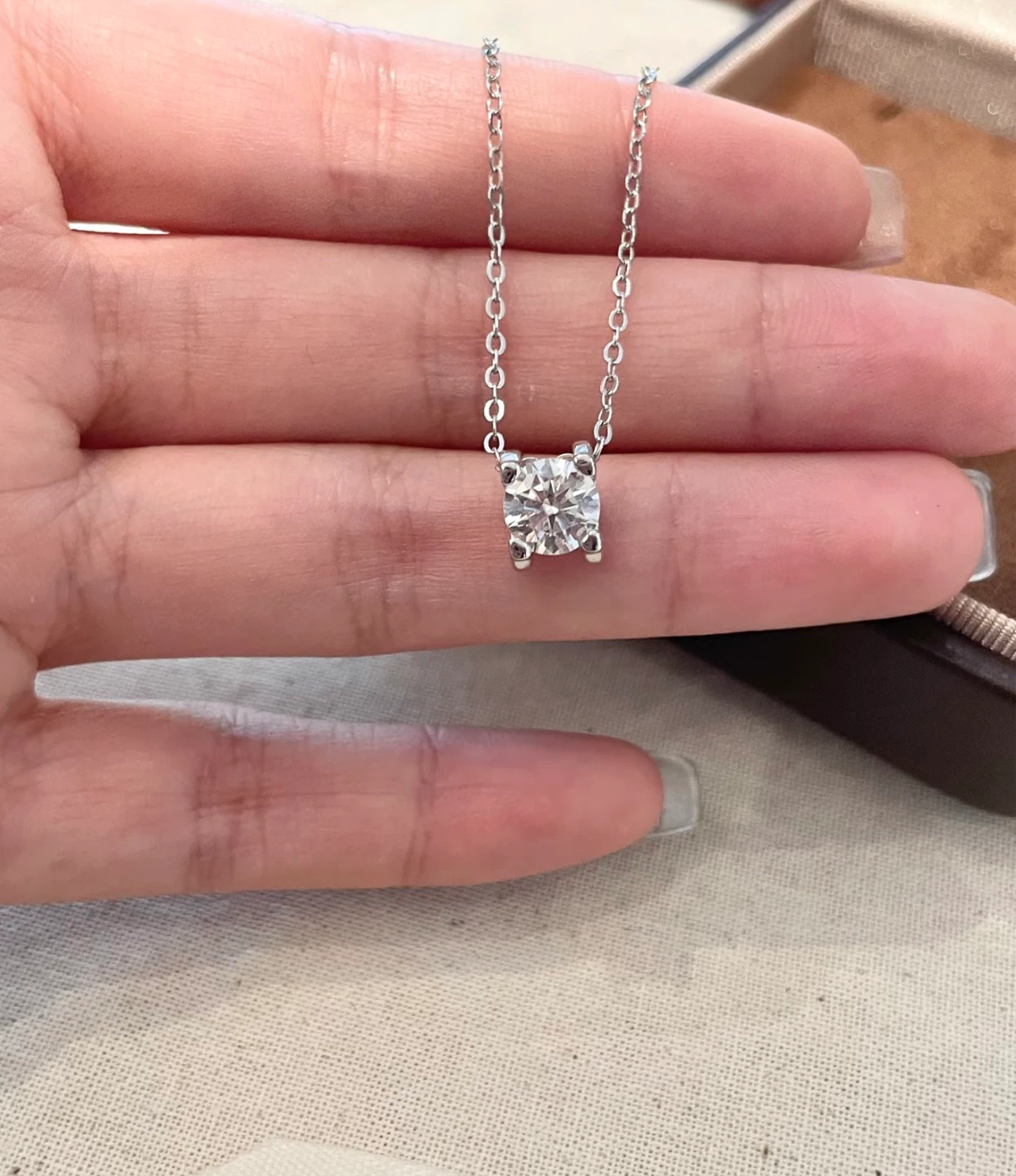 Sparkling Solitaire Diamond Necklace