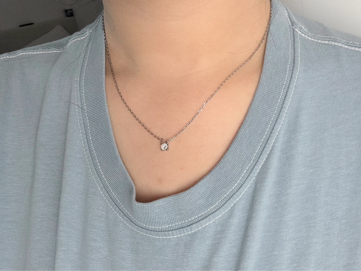 Sparkling Solitaire Diamond Necklace - photo 2