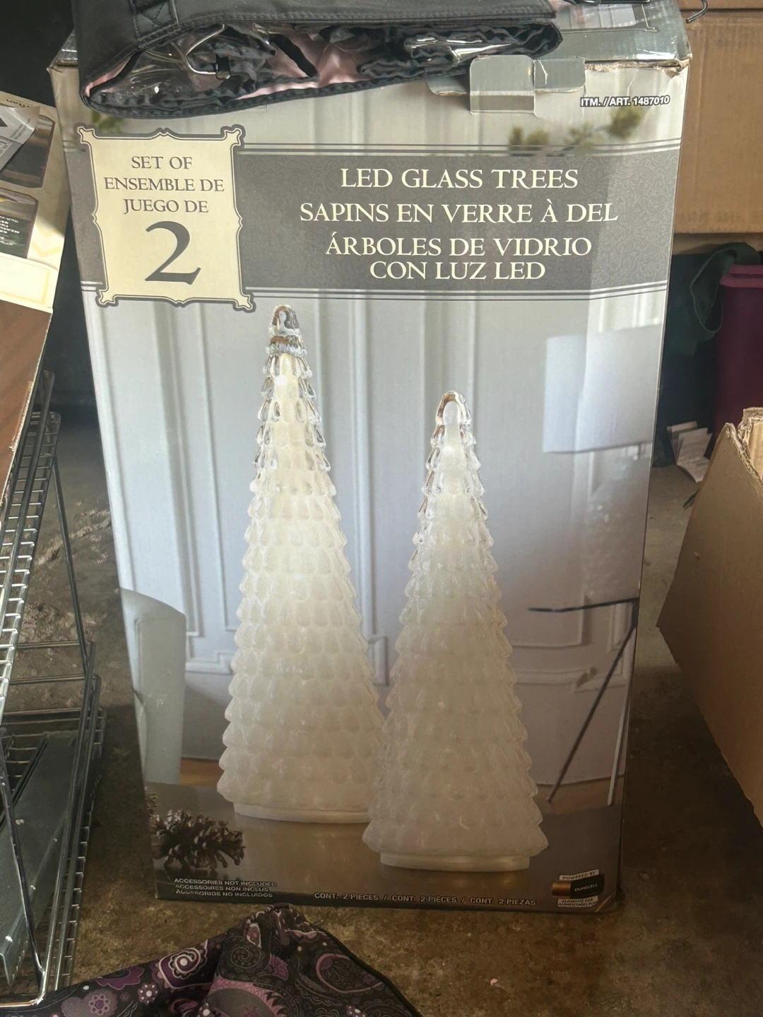 Set of 2 LED Glass Trees
