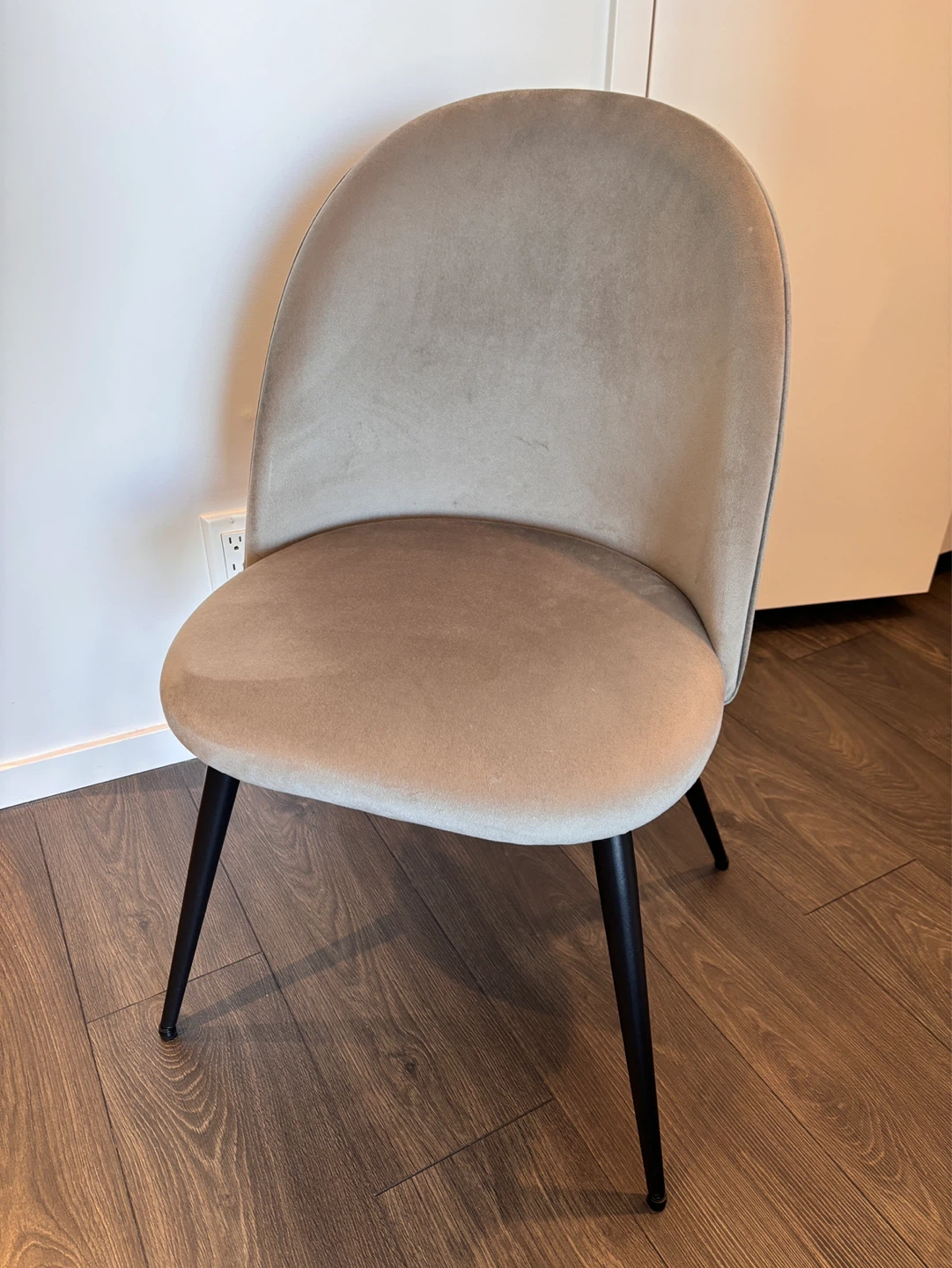 JYSK Grey Velvet Accent Chair
