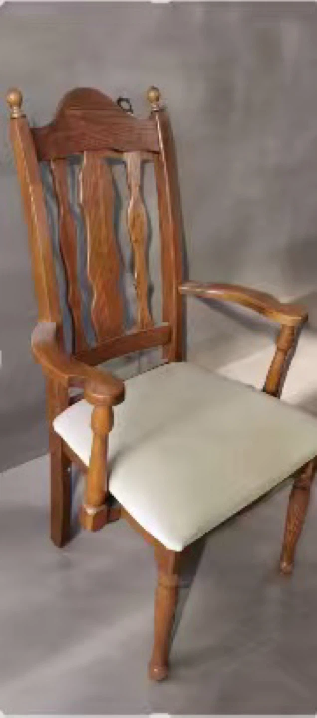 Solid Oak Dining Chairs and Table Set - photo 3