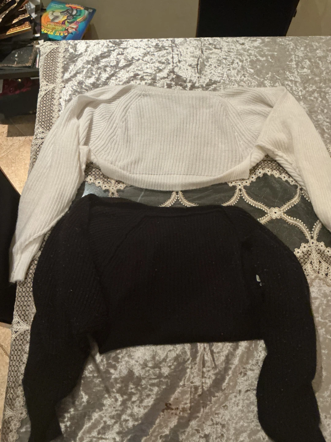 2 Cropped Sweaters - Black & White