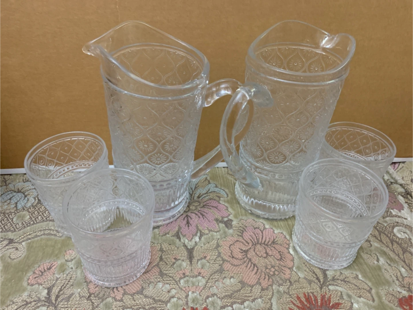 Glass Pitcher and 2 Tumbler Set.  Available 2 sets
