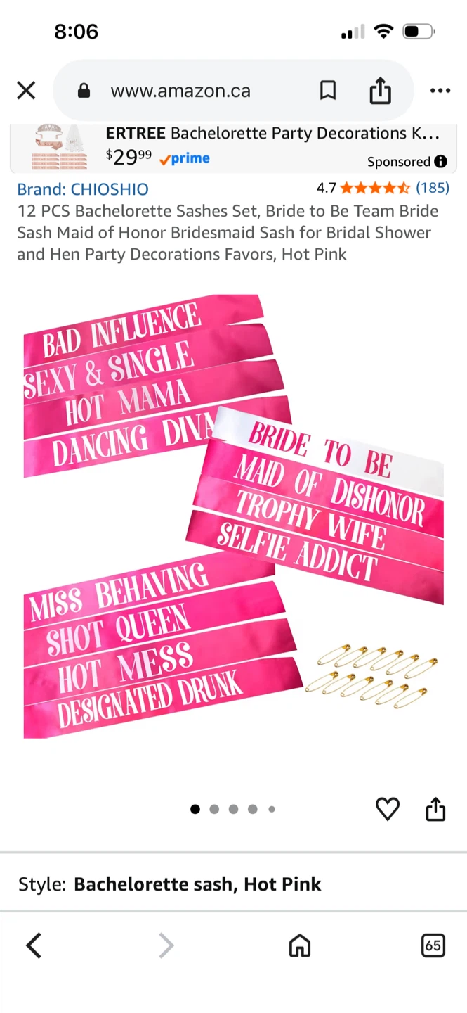 Bachelorette Party Sashes Set - Bride to Be & Fun Sayings
