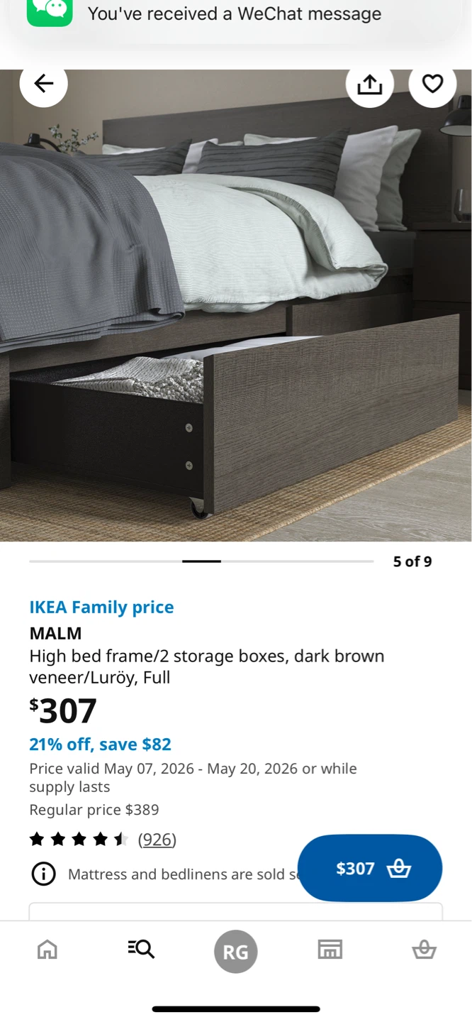IKEA MALM High bed frame with 2 storage and Mattress - photo 4