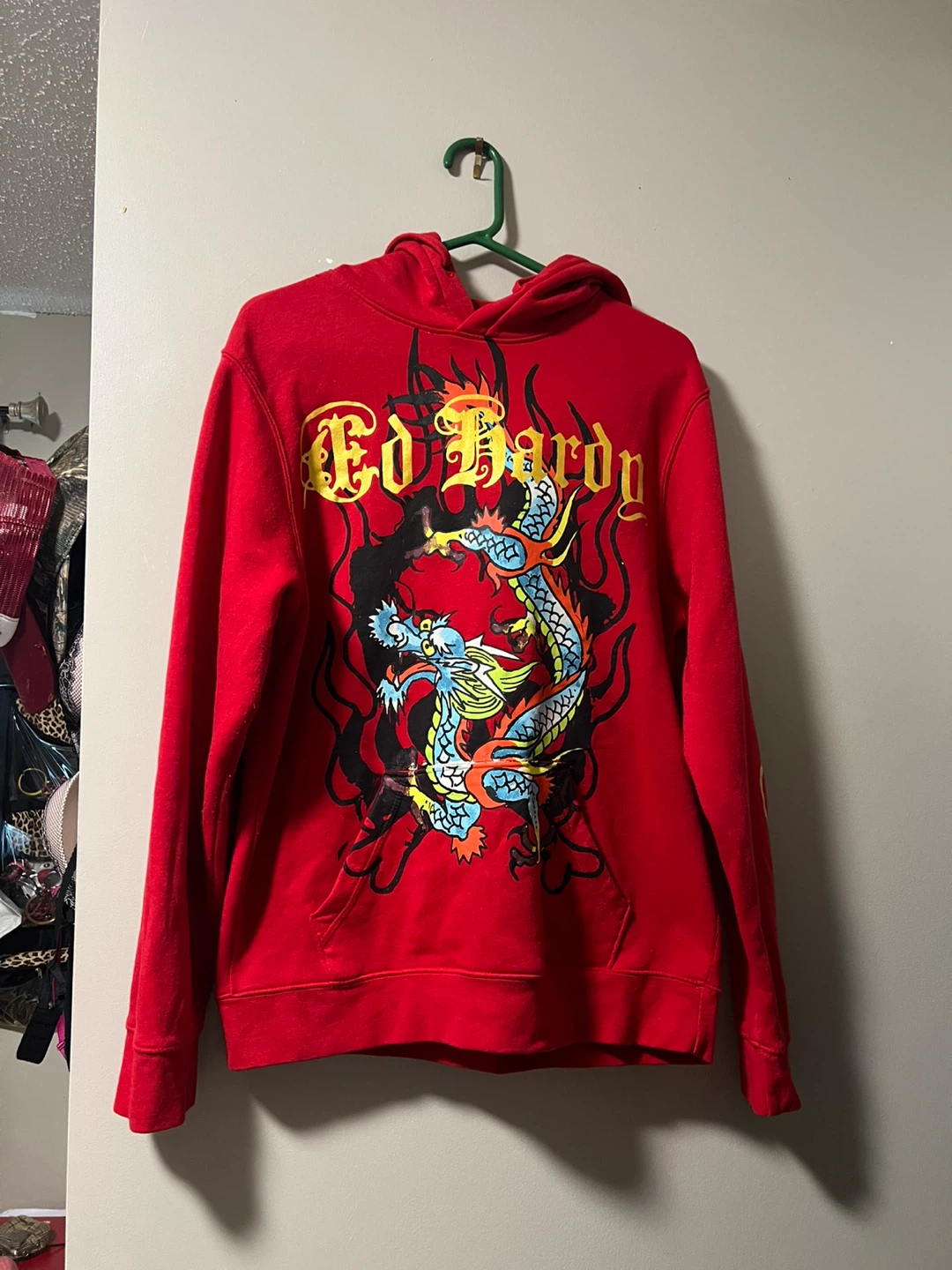 Ed Hardy Red Dragon & Skull Hoodie - photo 2
