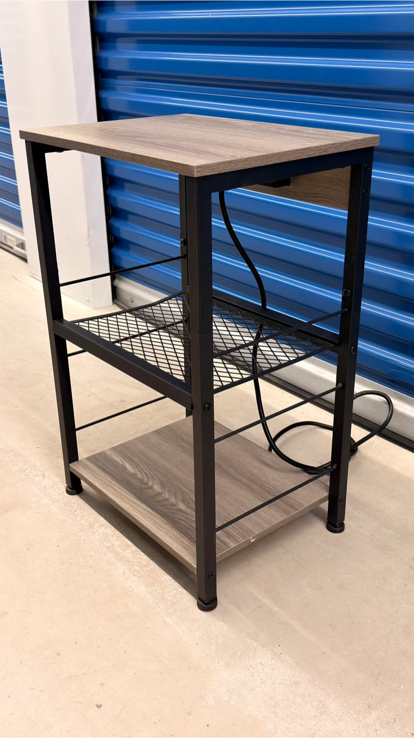 3-Tier Side Table with Built-in Power Strip and USB Ports - photo 3