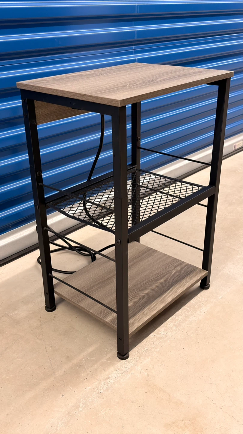 3-Tier Side Table with Built-in Power Strip and USB Ports - photo 4