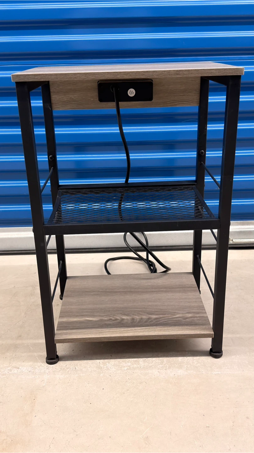 3-Tier Side Table with Built-in Power Strip and USB Ports - photo 2