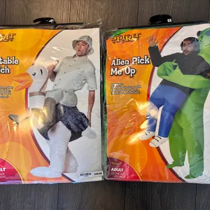Spirit Halloween Inflatable Aliens & Ostrich costumes