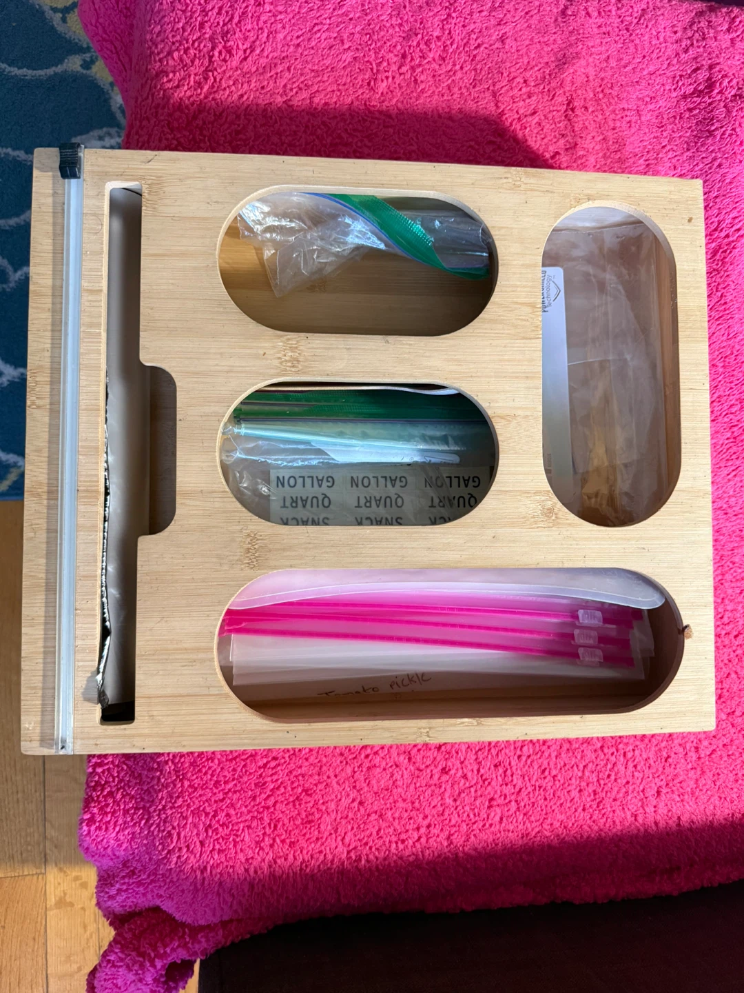 Bamboo Bag Organizer Dispenser