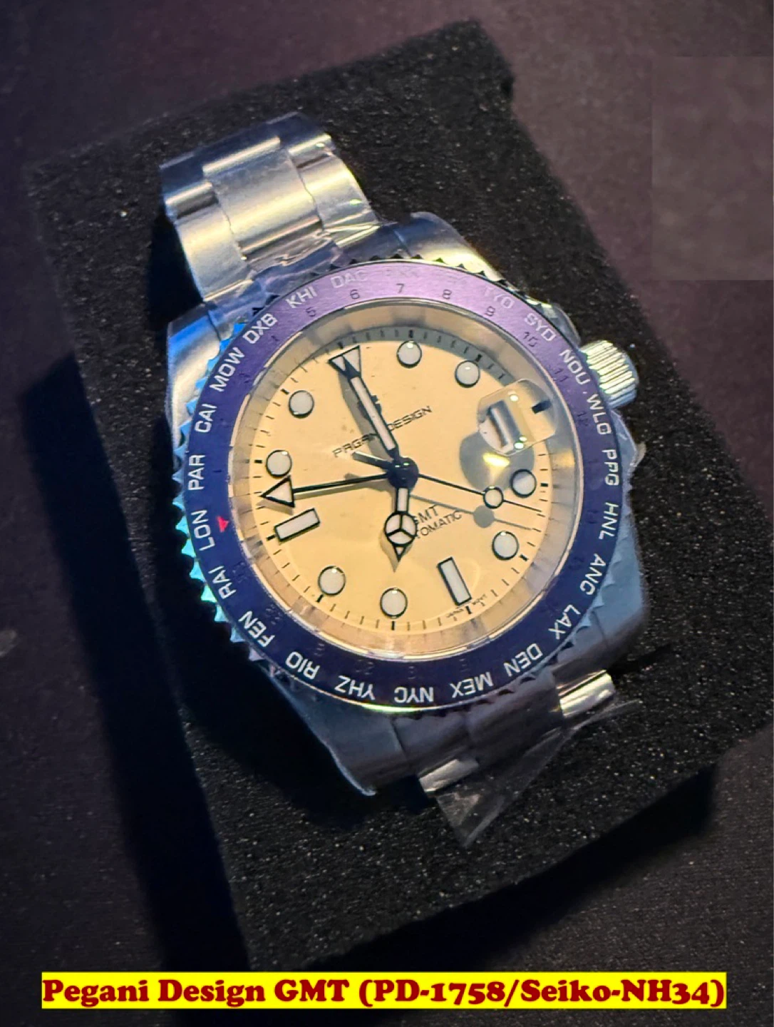 Pegani Design GMT (Seiko-NH34) Automatic Watch=NEW=