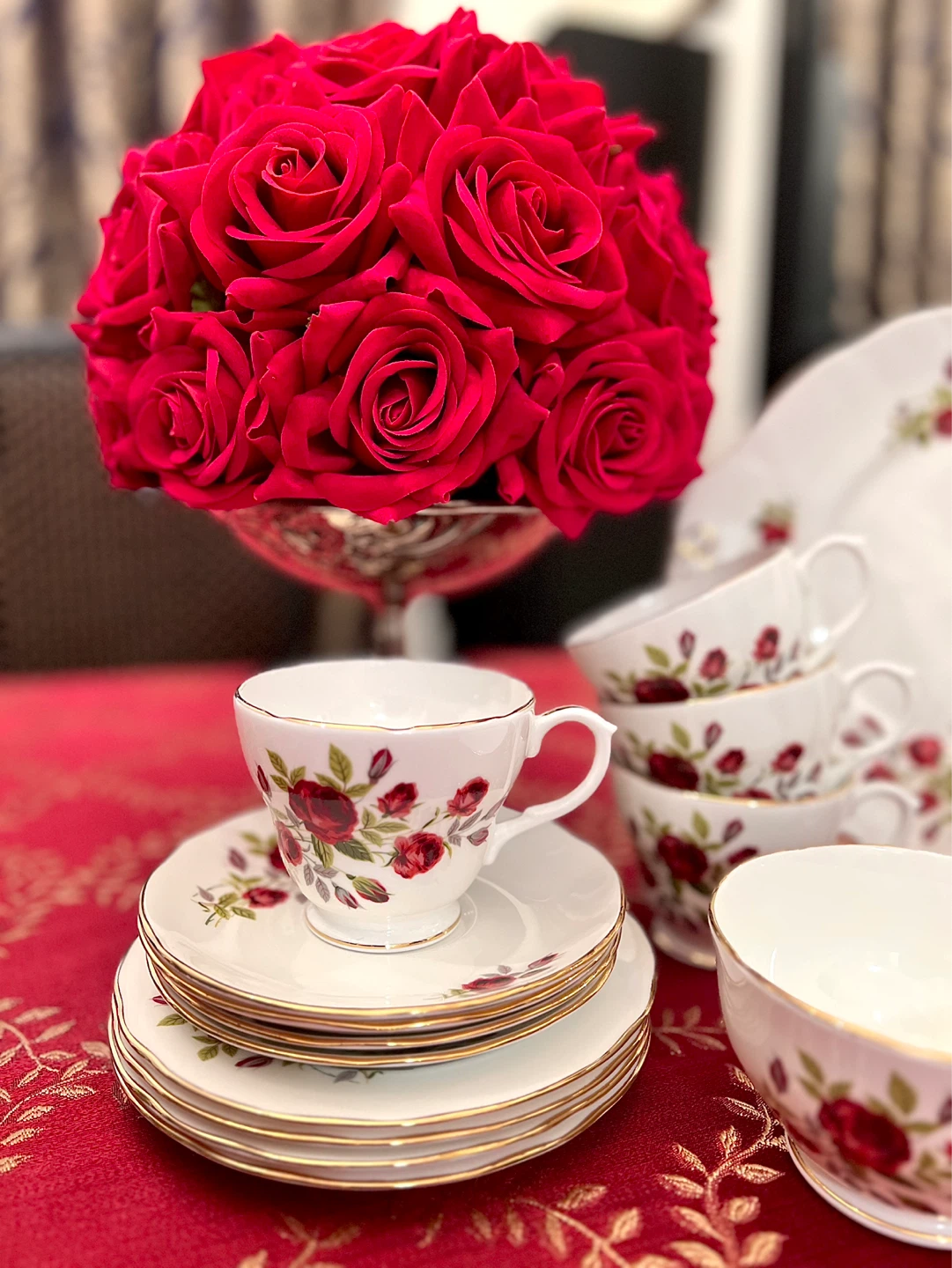 Duchess red rose tea set for 4 - photo 3