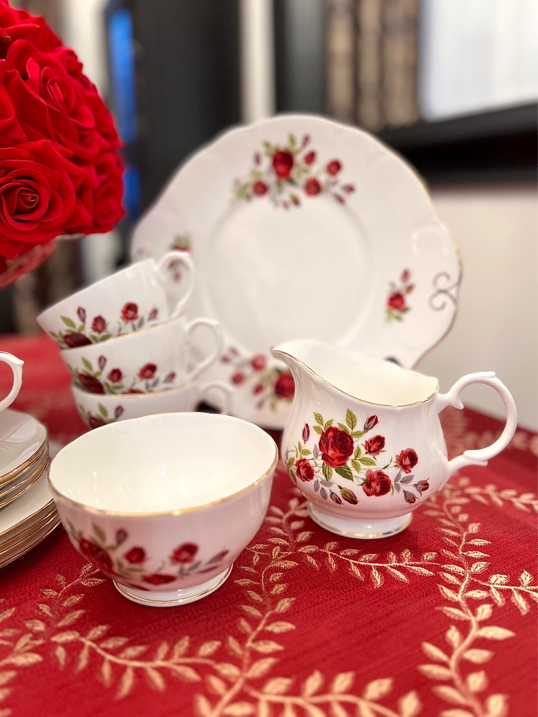 Duchess red rose tea set for 4 - photo 2