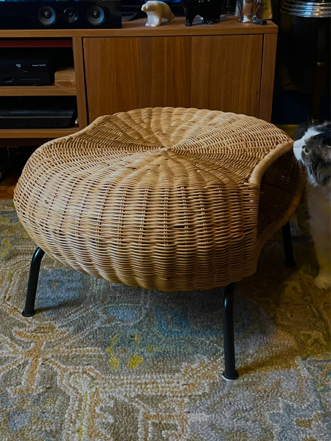 Wicker Pet Bed Ottoman with Metal Legs - photo 2