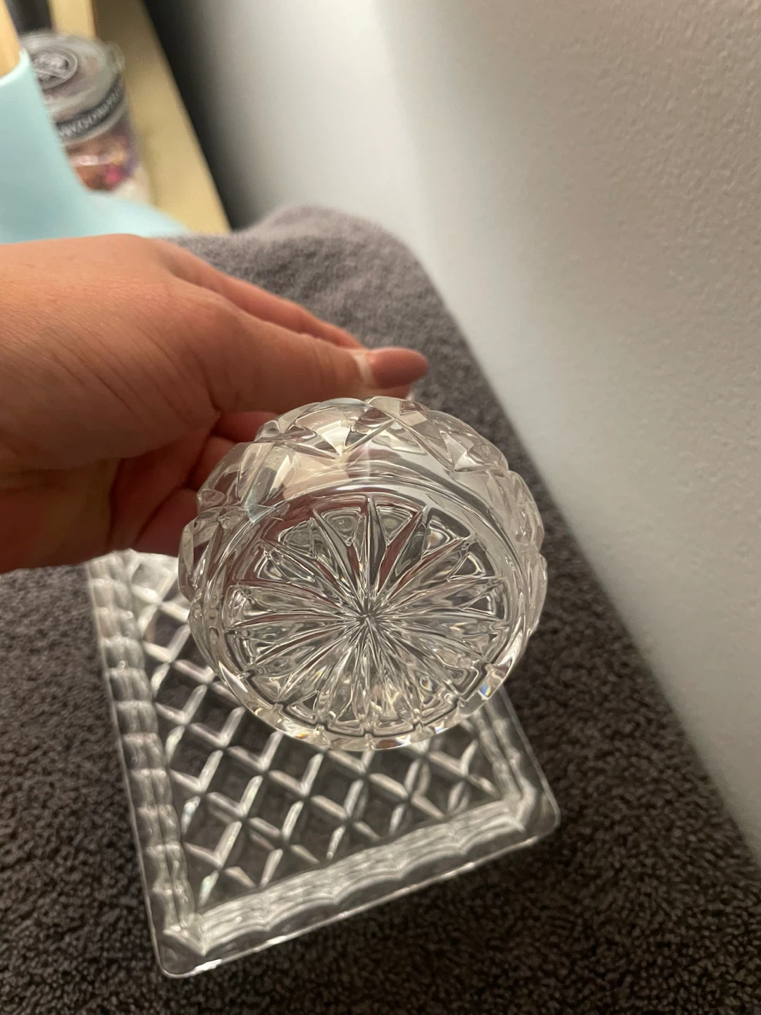 Crystal Vanity Set with Perfume Bottle and Trinket Dish - photo 4