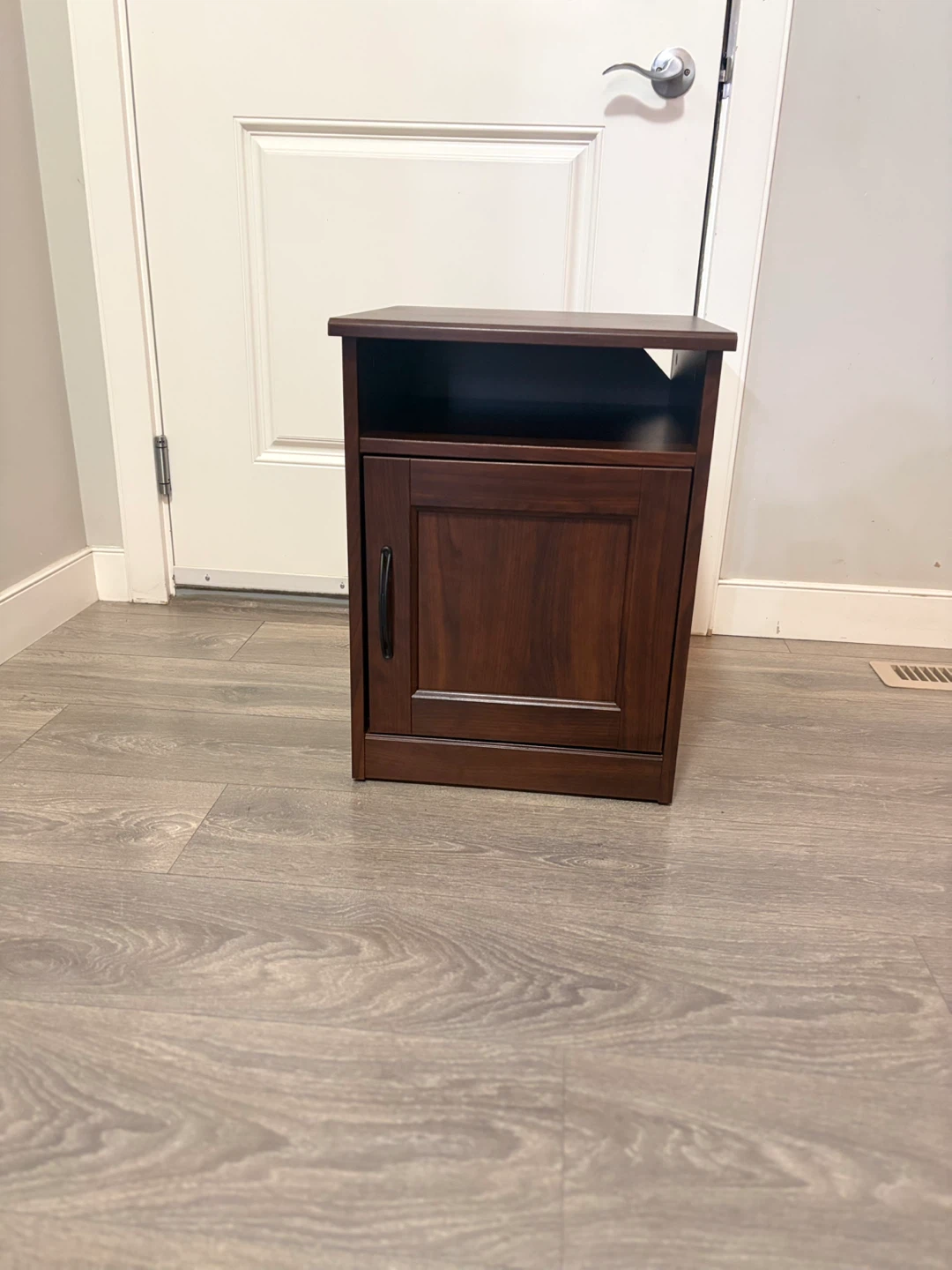 Dark Wood Accent Table with Cabinet