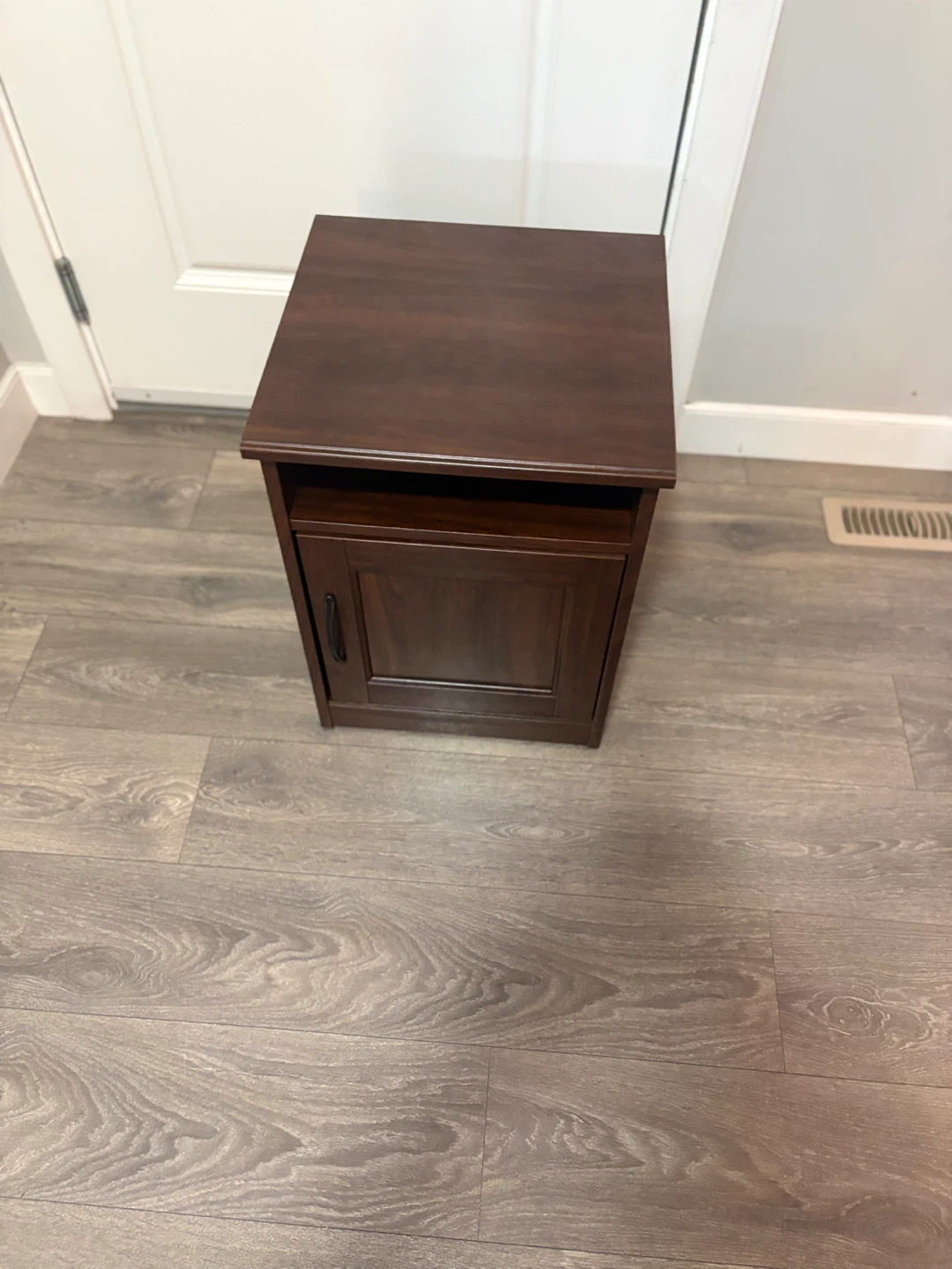Dark Wood Accent Table with Cabinet - photo 2