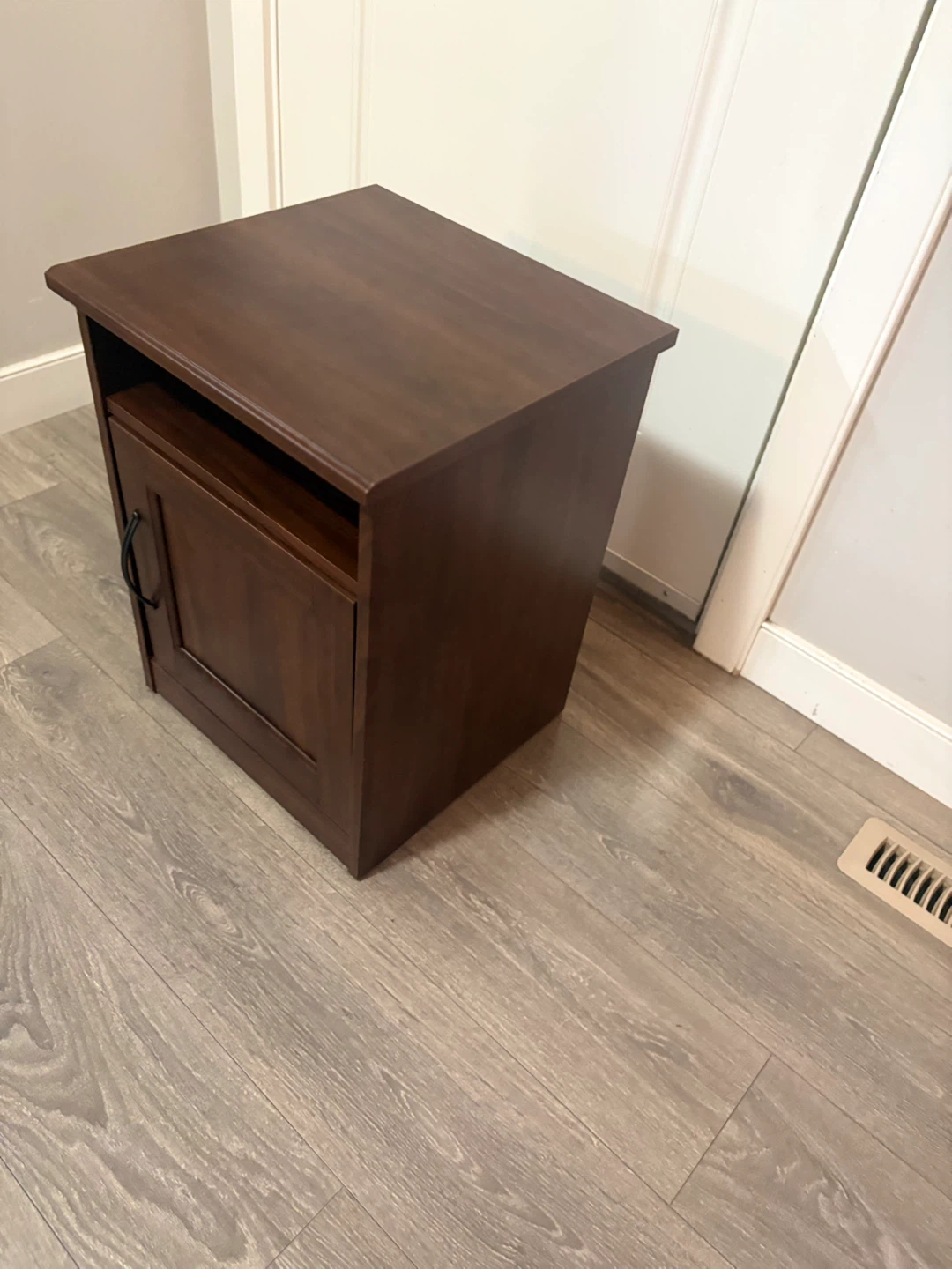 Dark Wood Accent Table with Cabinet - photo 4