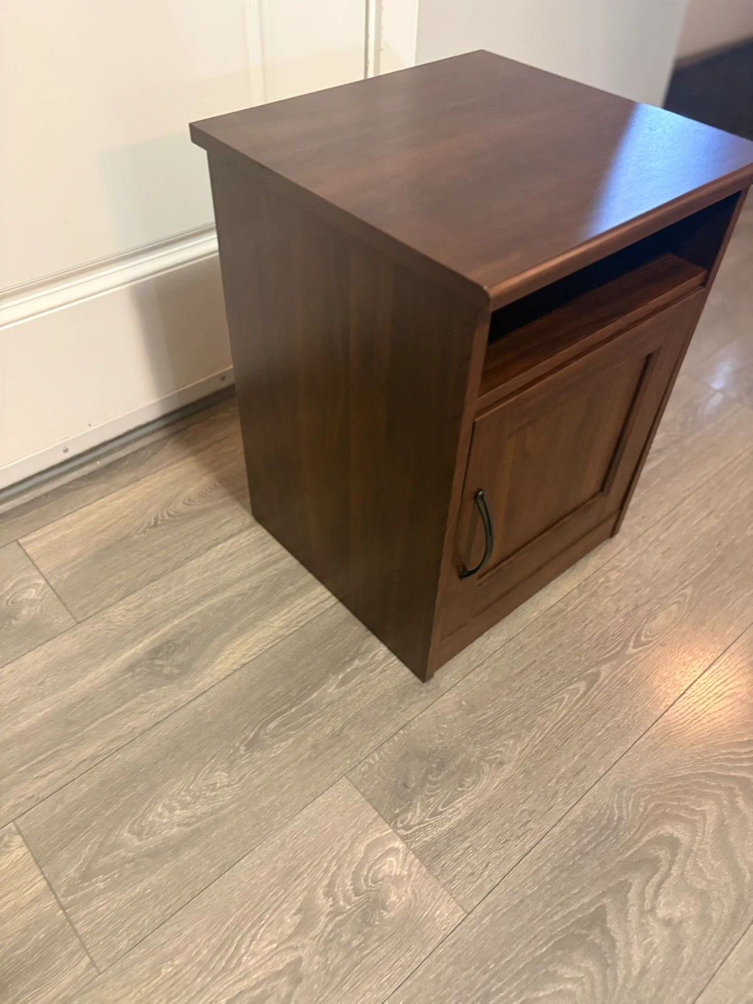 Dark Wood Accent Table with Cabinet - photo 3
