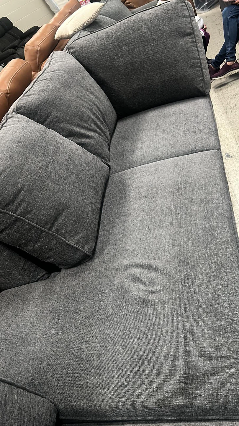 Sectional Sofa - Charcoal Grey Fabric