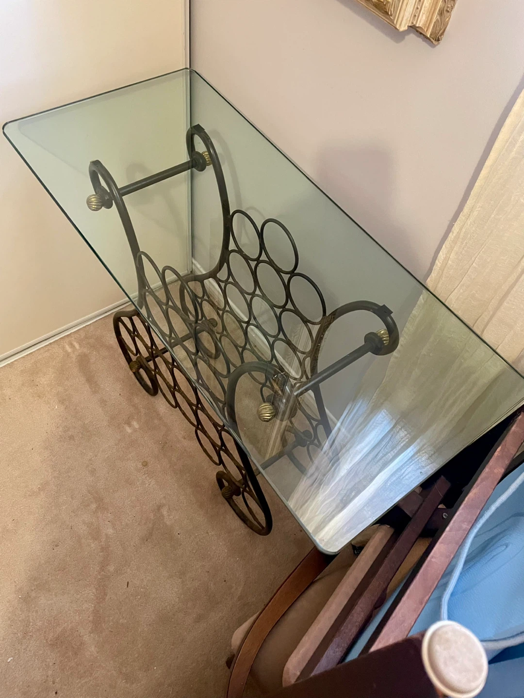Glass Top Wine Rack with Metal Frame - photo 2